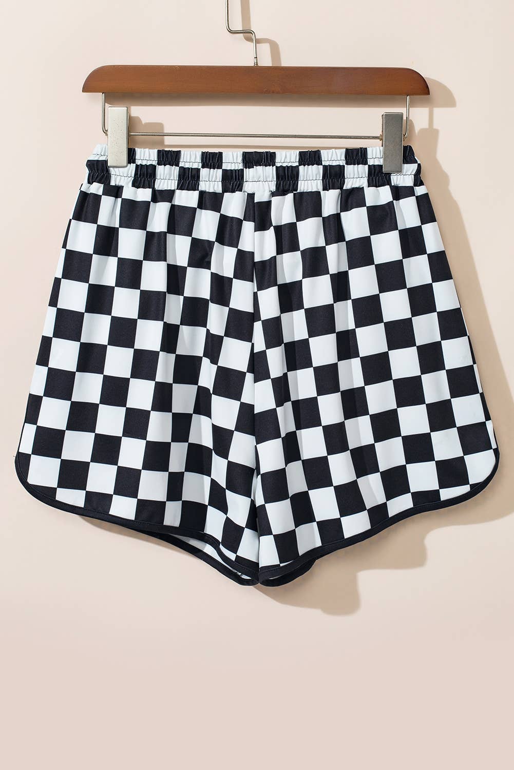 Checkered Drawstring Elastic Waist Shorts | S-XL: Rose / Missy / XL