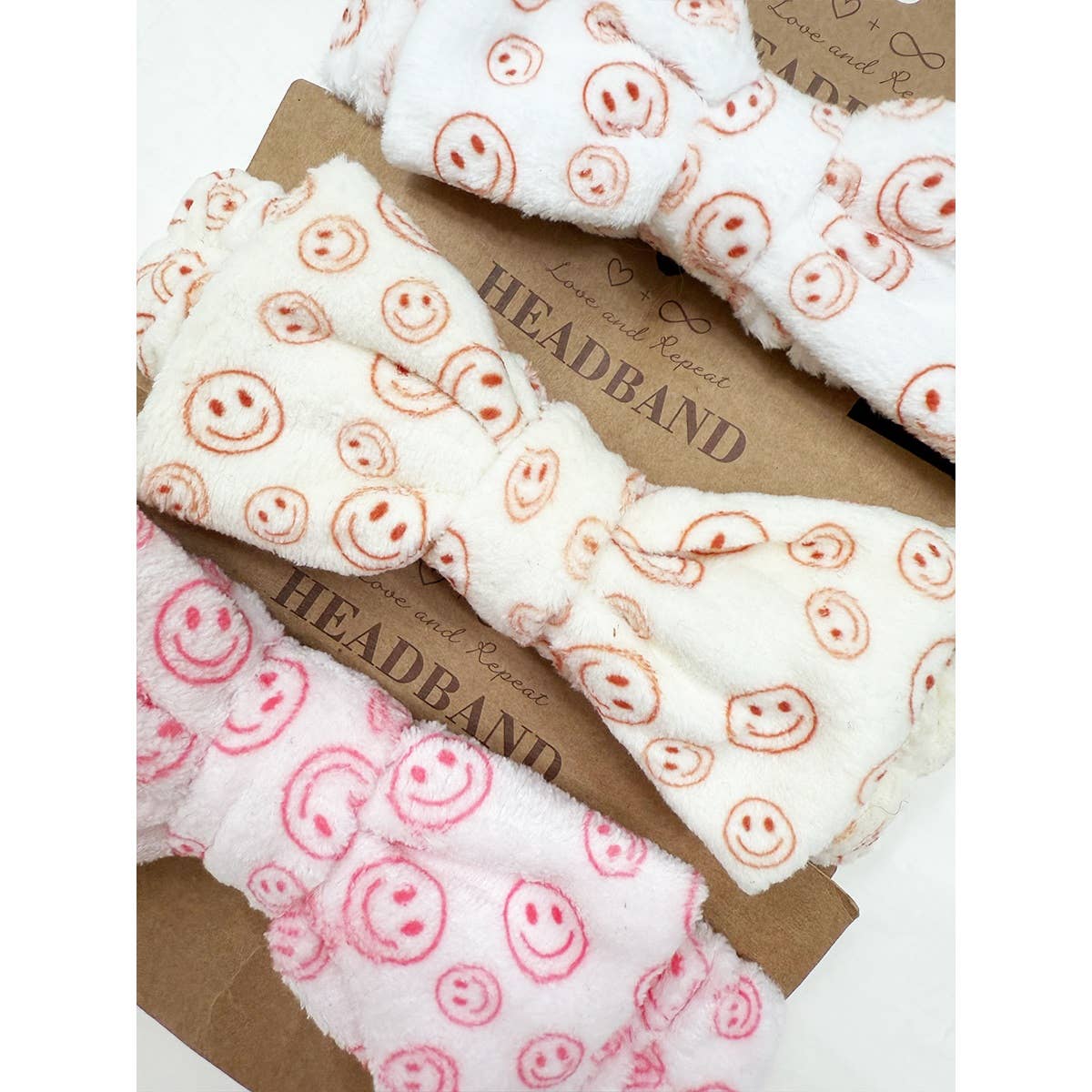 Happy Face Soft Tone Spa Headband: MIX COLOR / ONE(12)