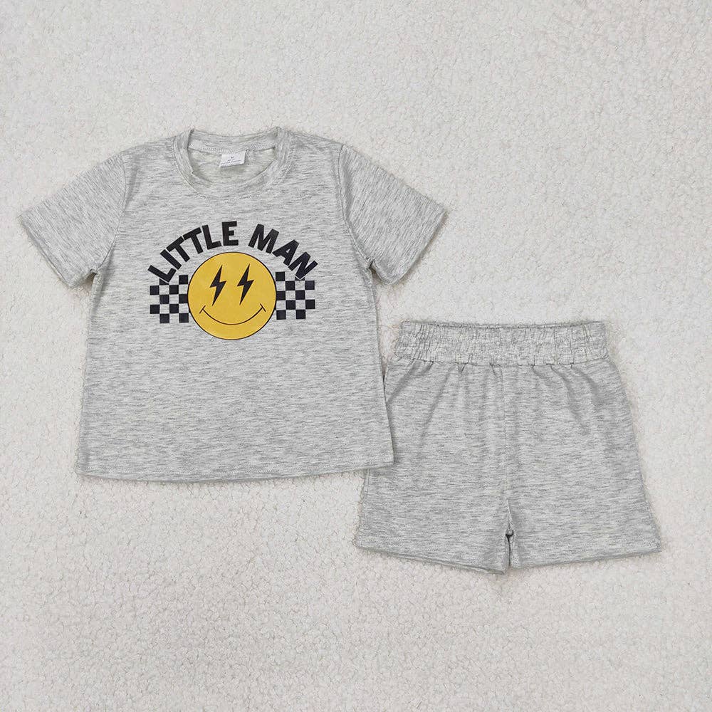 Sibling Vinyl Baby Boys Cotton Top Sports Shorts Clothes Sets: Bubs / 5-6T