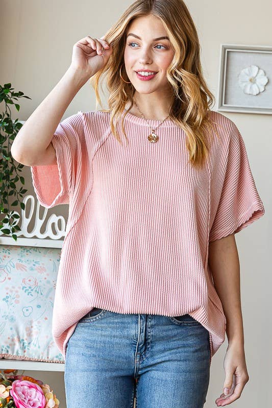 ET7518-10 SOLID URBAN RIBBED TOP: DUSTY LAVENDER / 2-2-2 (S-M-L)