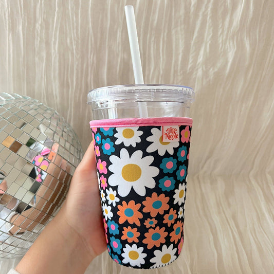 Coffee Cup Cover - Darling Daisies - Iced Drink Sleeve: Large / 24oz
