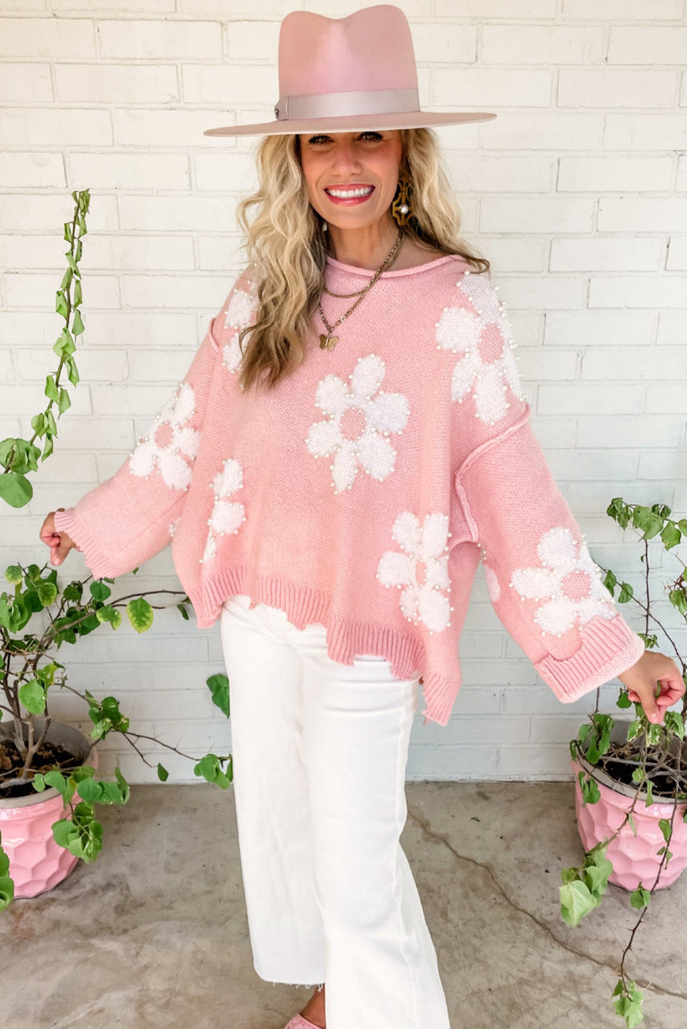 Heather Floral Sweater