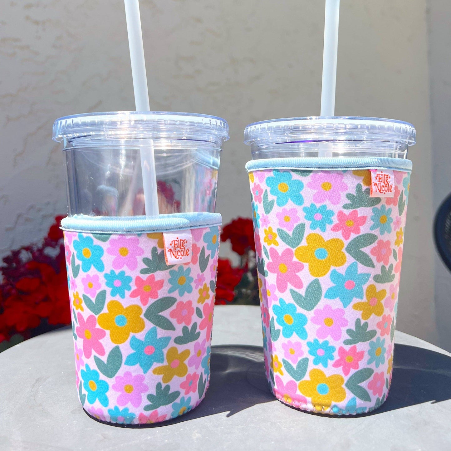 Coffee Cup Cover - Sage Bloom - Iced Drink Sleeve: Large / 24oz