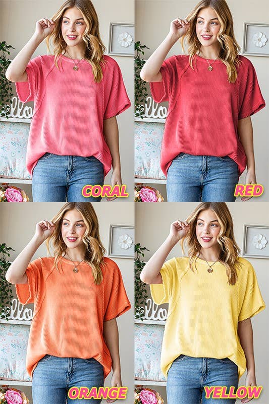ET7518-10 SOLID URBAN RIBBED TOP: DUSTY LAVENDER / 2-2-2 (1X-2X-3X)