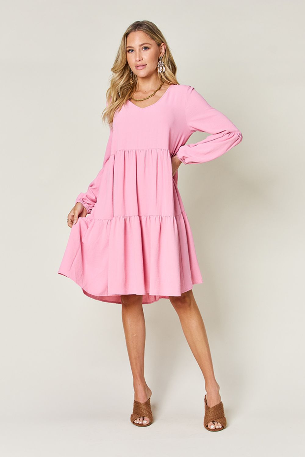 Madison Long Sleeve Tiered Dress