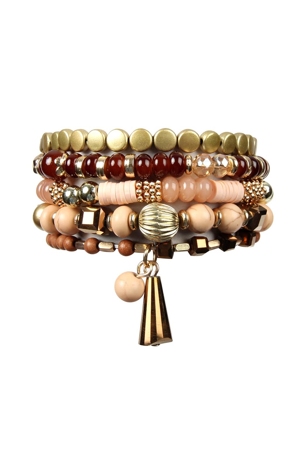 MULTIBEADS STRETCH BRACELET: NATURAL / ONE