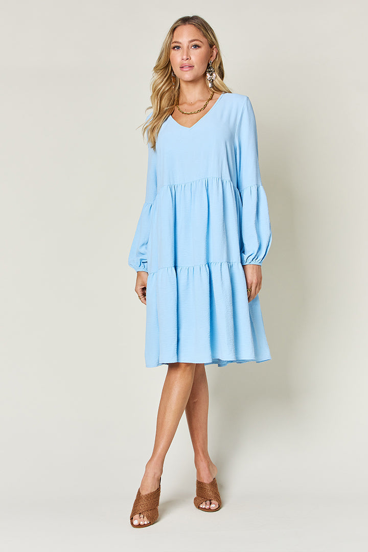 Madison Long Sleeve Tiered Dress