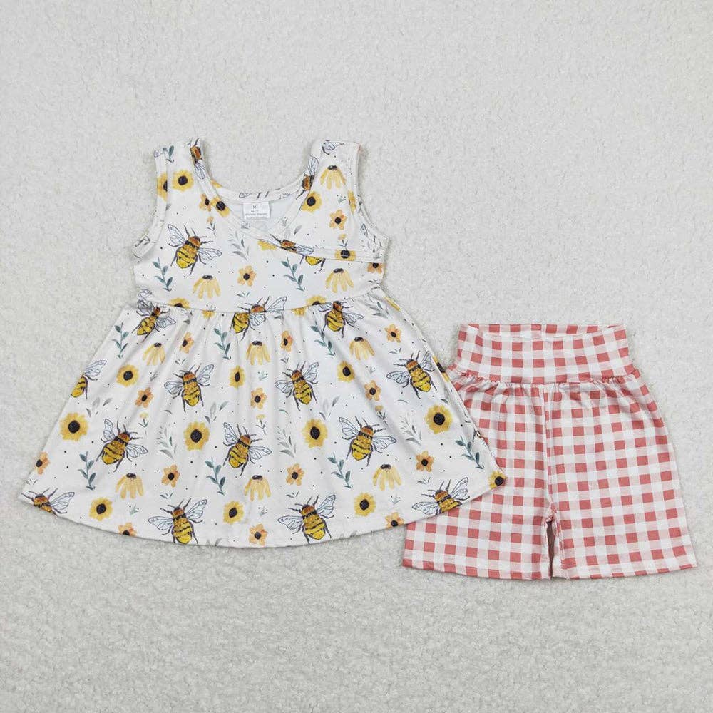 Sibling Baby Girls Summer Tunic Top Shorts Clothes Sets: Purple / 4T