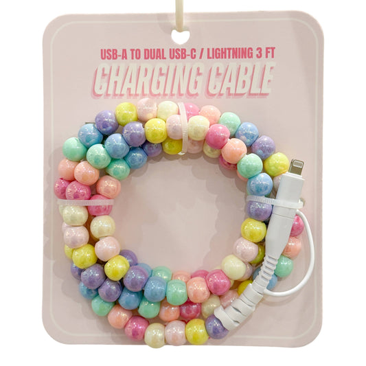 Charging Cable - Rainbow Pearls - Christmas Gift