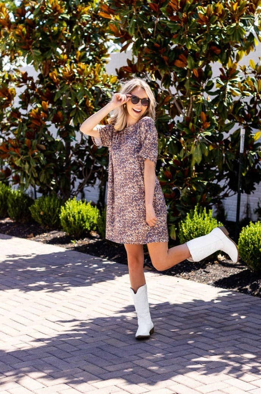 Leopard T-shirt Dress: Leopard / One Size