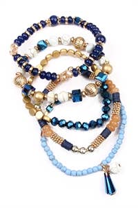MULTIBEADS STRETCH BRACELET: Black / ONE