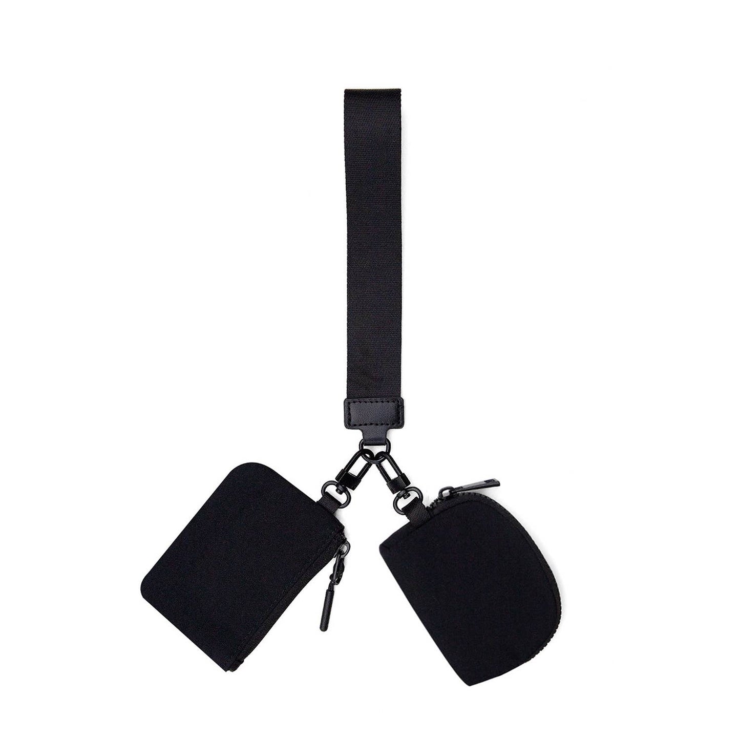 Marisa Alternative Nylon Dual Pouch Wristlet Strap Wallet: Pink and Ivory