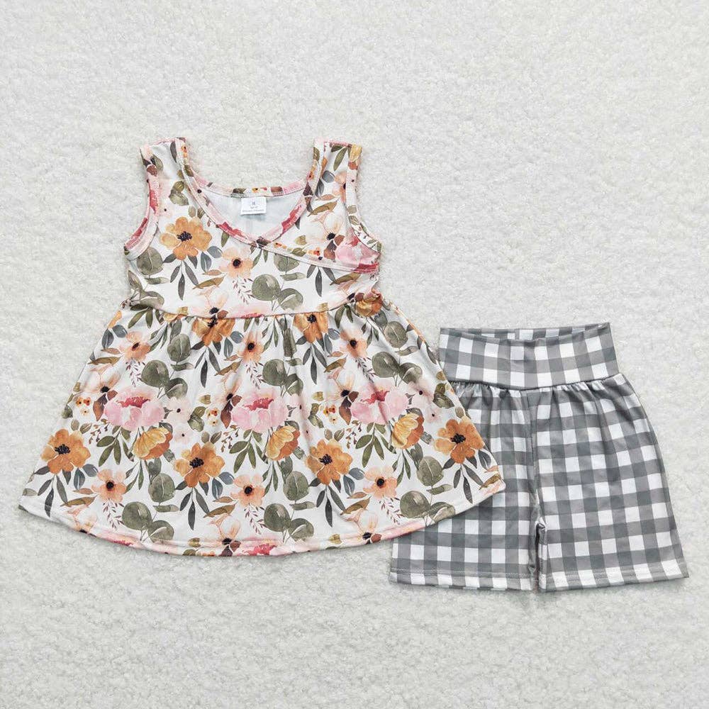 Sibling Baby Girls Summer Tunic Top Shorts Clothes Sets: Purple / 4T