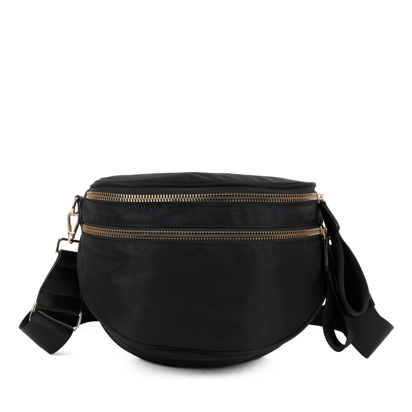 Paulina Nylon Waterproof Multi-Compartment 10" Crossbody Bag: Ivory Checker