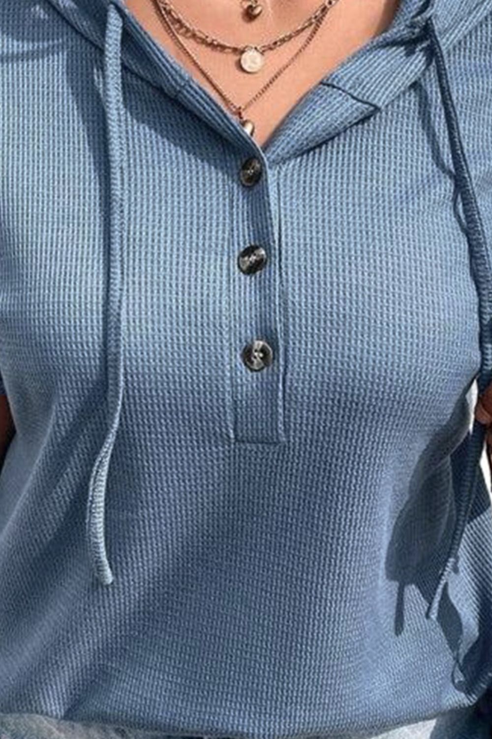 Margaret Short Sleeve Knit Hoodie