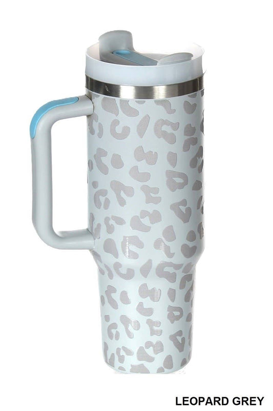 `",....40oz Stainless Steel Tumbler w/ Straw: SMILEY HOT PINK-166346 / OS