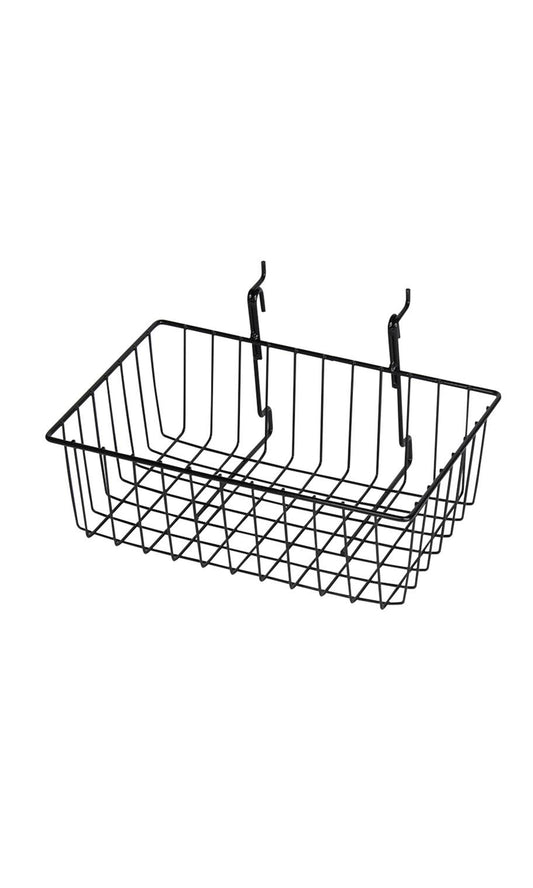 Grid Basket for Slatwall & Wire Grid: White / 12 x 8 x 4 inch