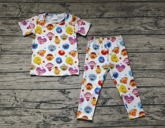 Baby Boys White Monster Cookie Shirt Pants Pajamas Clothes Sets: 5-6T