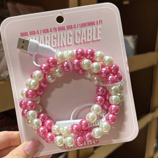 Charging Cable - Pearl & Pink Pearl - Christmas Gift