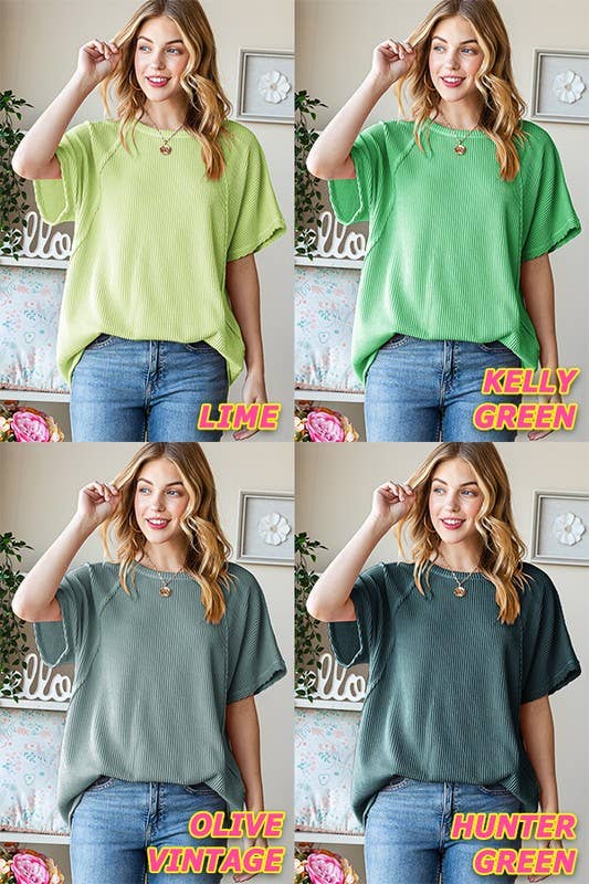 ET7518-10 SOLID URBAN RIBBED TOP: DUSTY LAVENDER / 2-2-2 (1X-2X-3X)