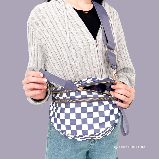 Crossbody Zipper Bag – 7 Colors, Removable Strap, Stylish: Purple
