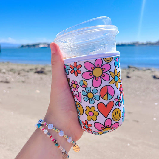 Cutie Cup Cover - Funky Floral - Iced Drink Sleeve: Small / 16oz