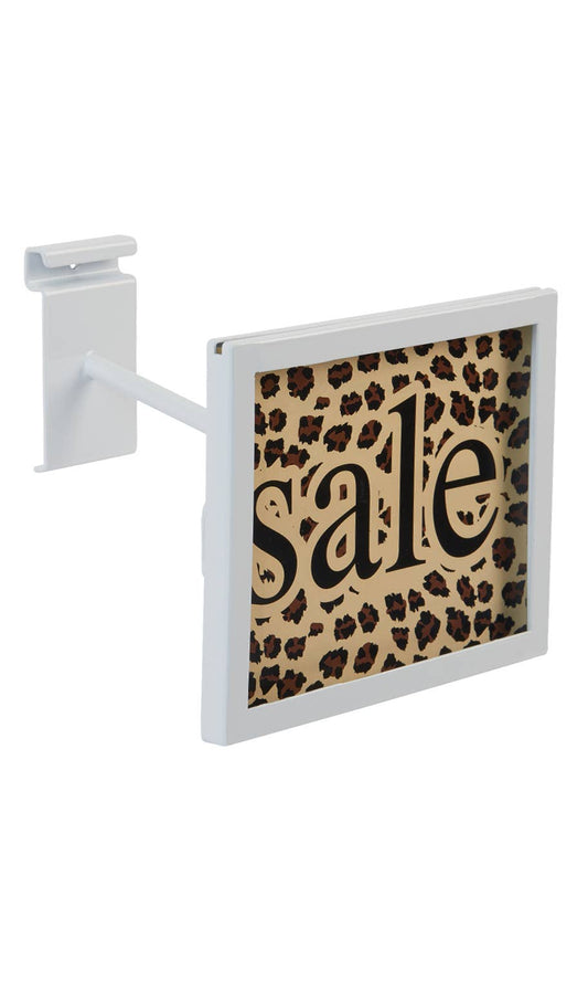 Rectangular White Faceout Sign Holder For Wire Grid