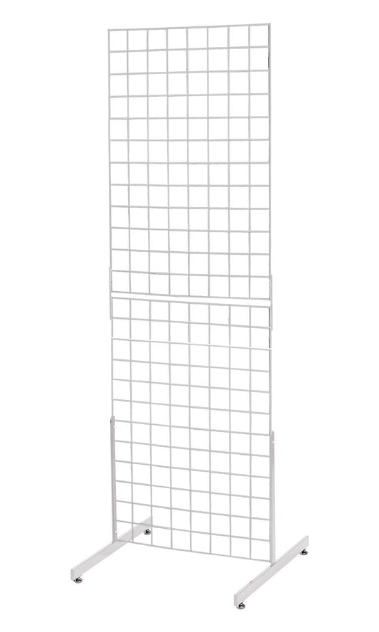 White Collapsible Standing Grid Screen - 6"H