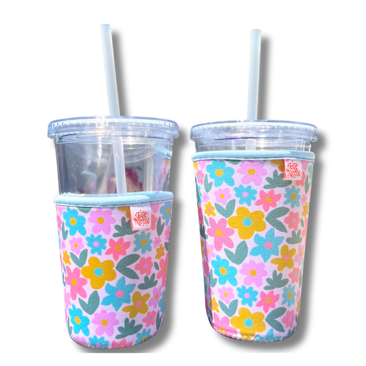 Coffee Cup Cover - Sage Bloom - Iced Drink Sleeve: Small / 16oz