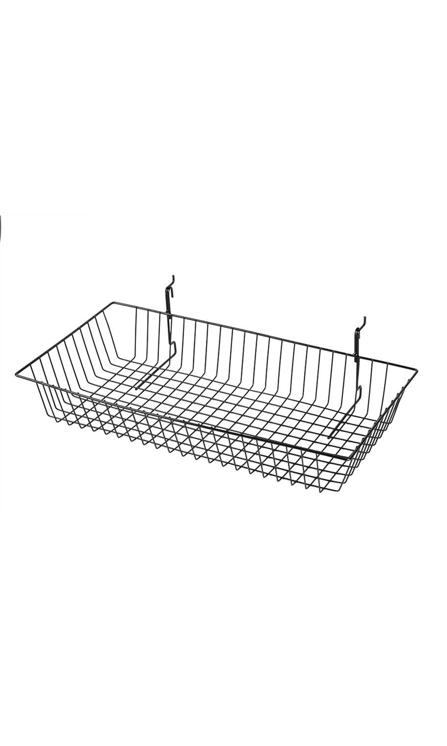 Grid Basket for Slatwall & Wire Grid: White / 12 x 12 x 8 inch w/ Slanted Front Lip