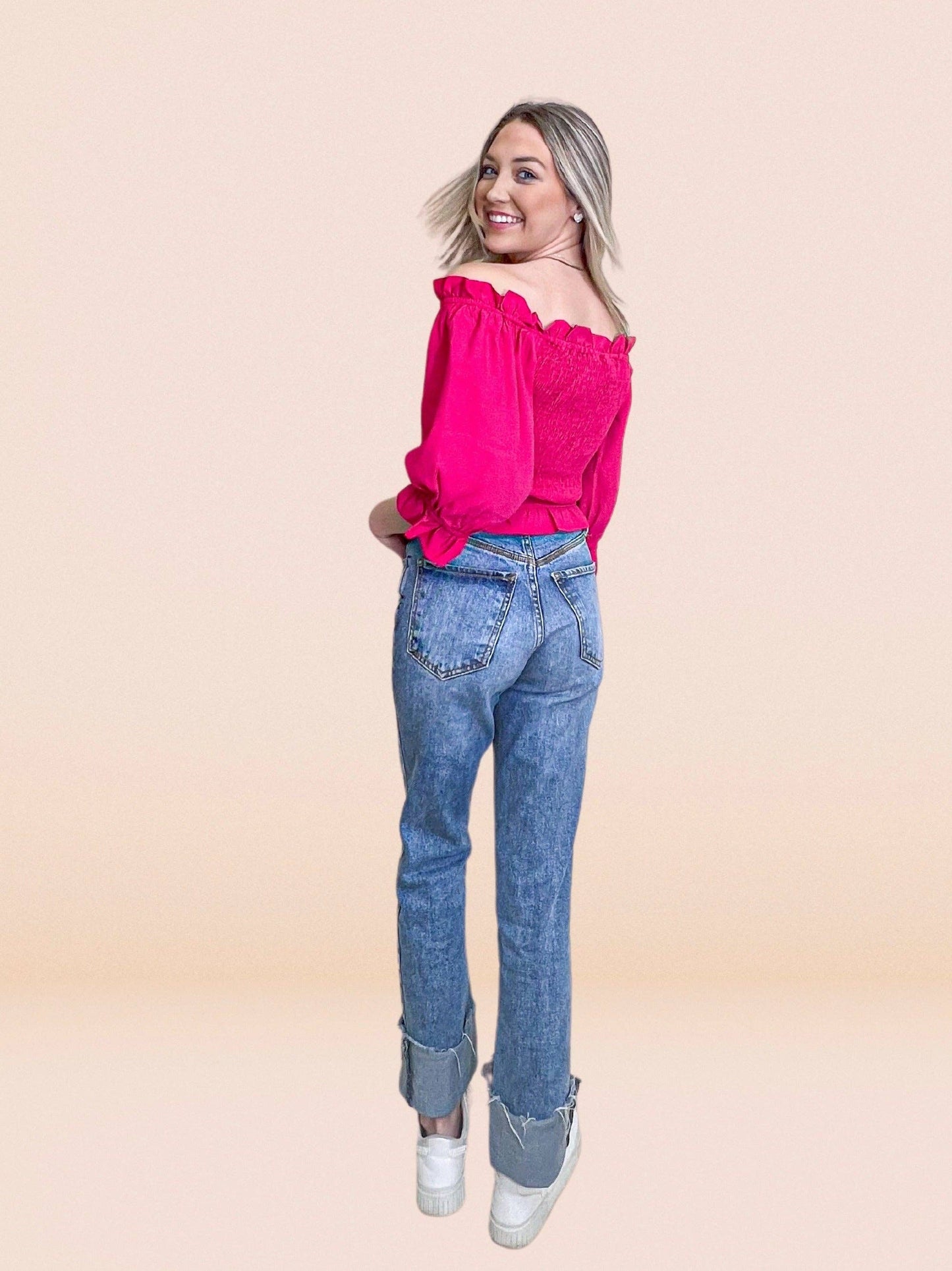 Limitless Too Stretch Contemporary Top in Hot Pink: Hot Pink / 2X-Large