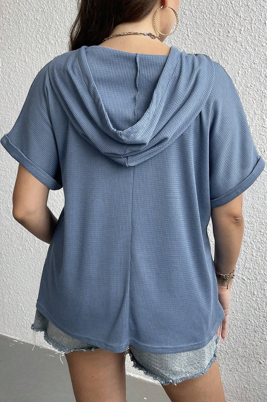 Margaret Short Sleeve Knit Hoodie