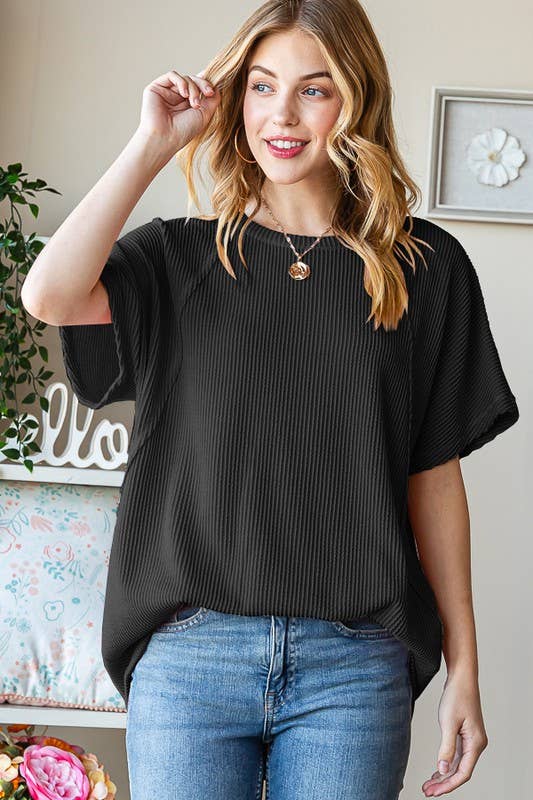 ET7518-10 SOLID URBAN RIBBED TOP: DUSTY LAVENDER / 2-2-2 (S-M-L)