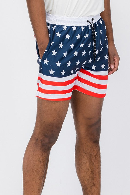 American Flag Swim Shorts