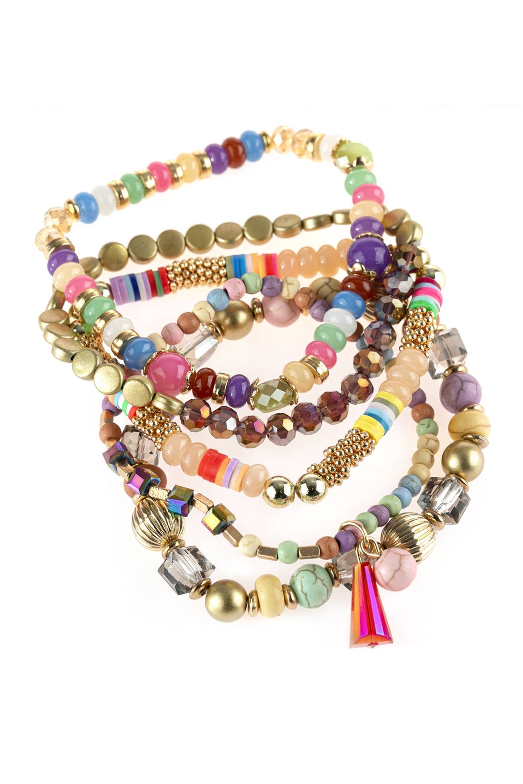 MULTIBEADS STRETCH BRACELET: Black / ONE