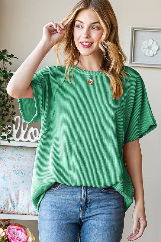ET7518-10 SOLID URBAN RIBBED TOP: DUSTY LAVENDER / 2-2-2 (1X-2X-3X)