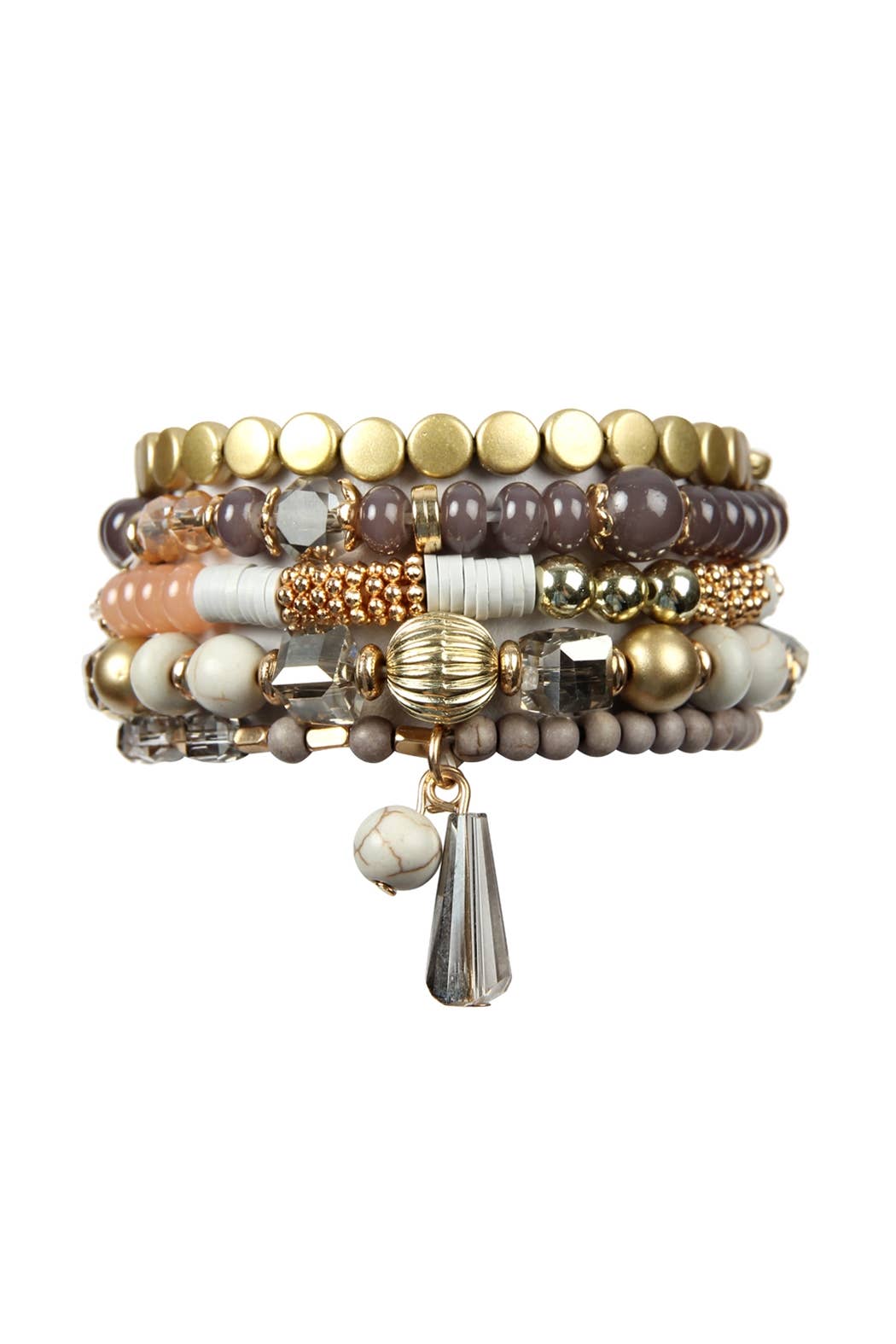 MULTIBEADS STRETCH BRACELET: NATURAL / ONE