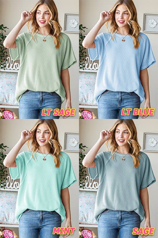 ET7518-10 SOLID URBAN RIBBED TOP: DUSTY LAVENDER / 2-2-2 (1X-2X-3X)