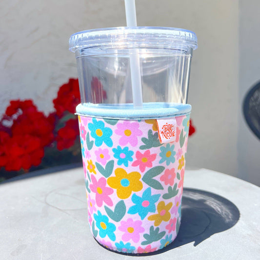 Coffee Cup Cover - Sage Bloom - Iced Drink Sleeve: Small / 16oz