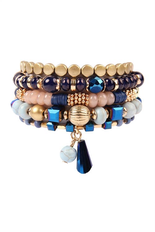 MULTIBEADS STRETCH BRACELET: NATURAL / ONE
