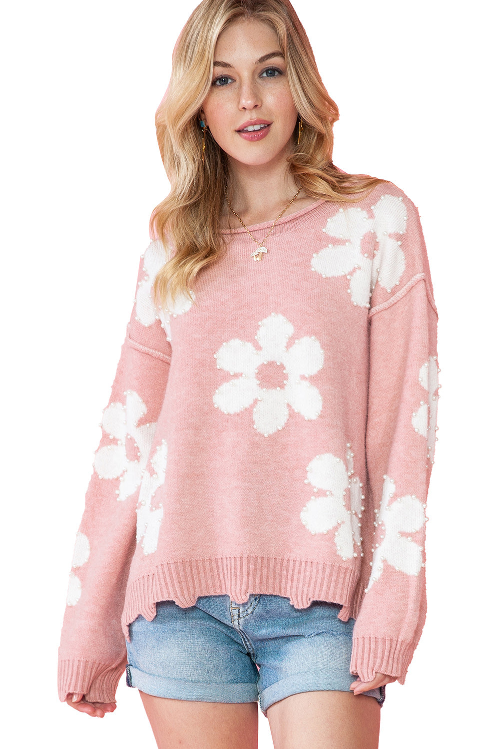 Heather Floral Sweater