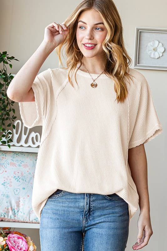 ET7518-10 SOLID URBAN RIBBED TOP: DUSTY LAVENDER / 2-2-2 (S-M-L)