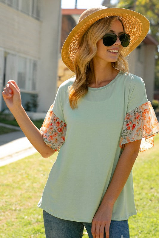 Piper Floral Sleeve Top