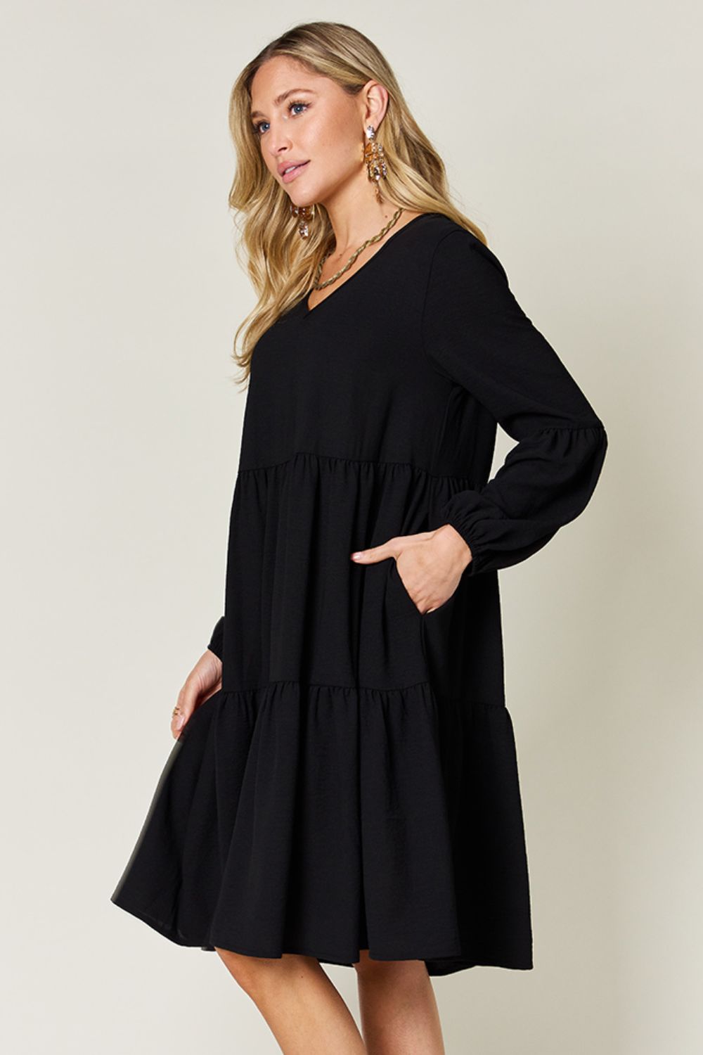 Madison Long Sleeve Tiered Dress