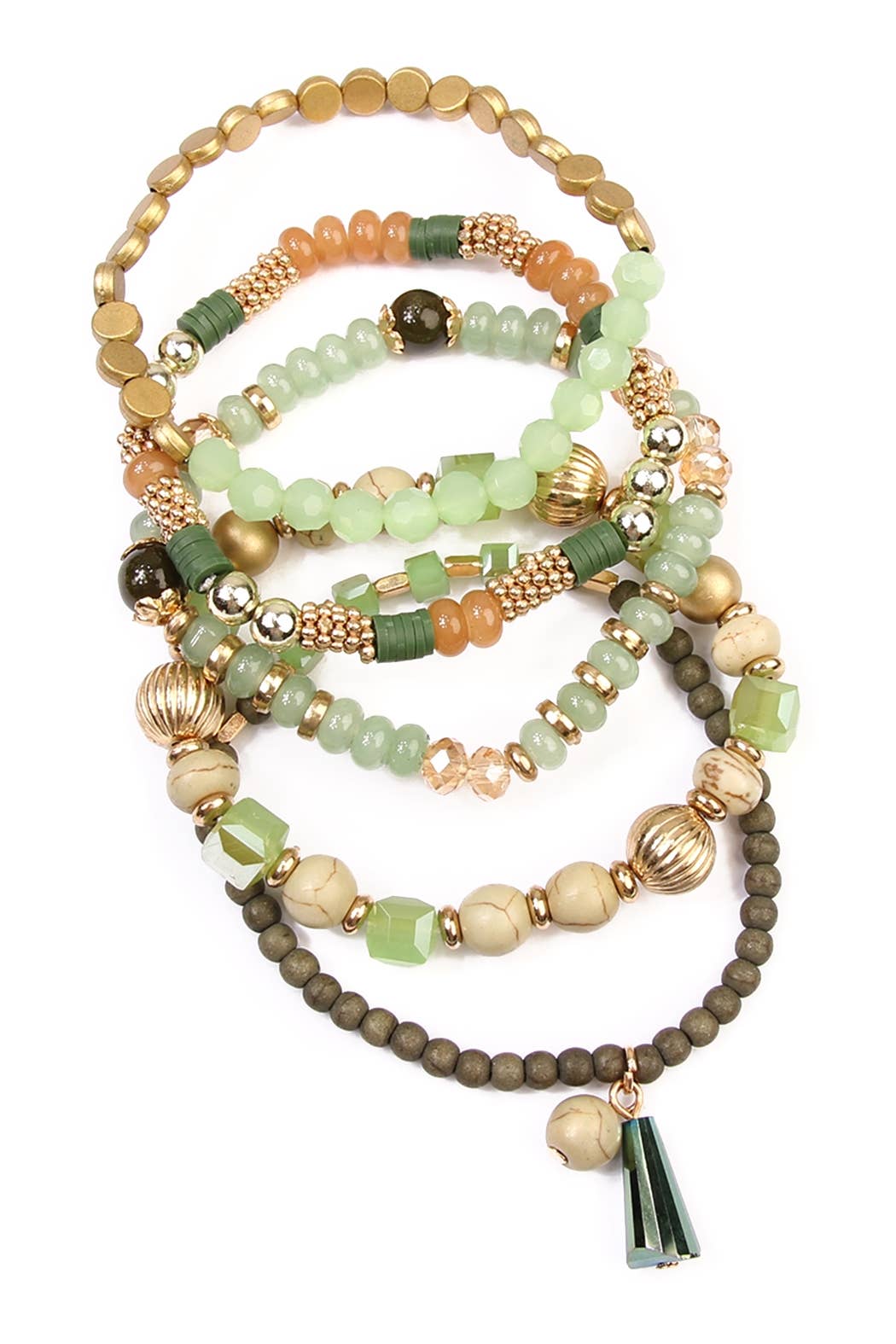 MULTIBEADS STRETCH BRACELET: NATURAL / ONE