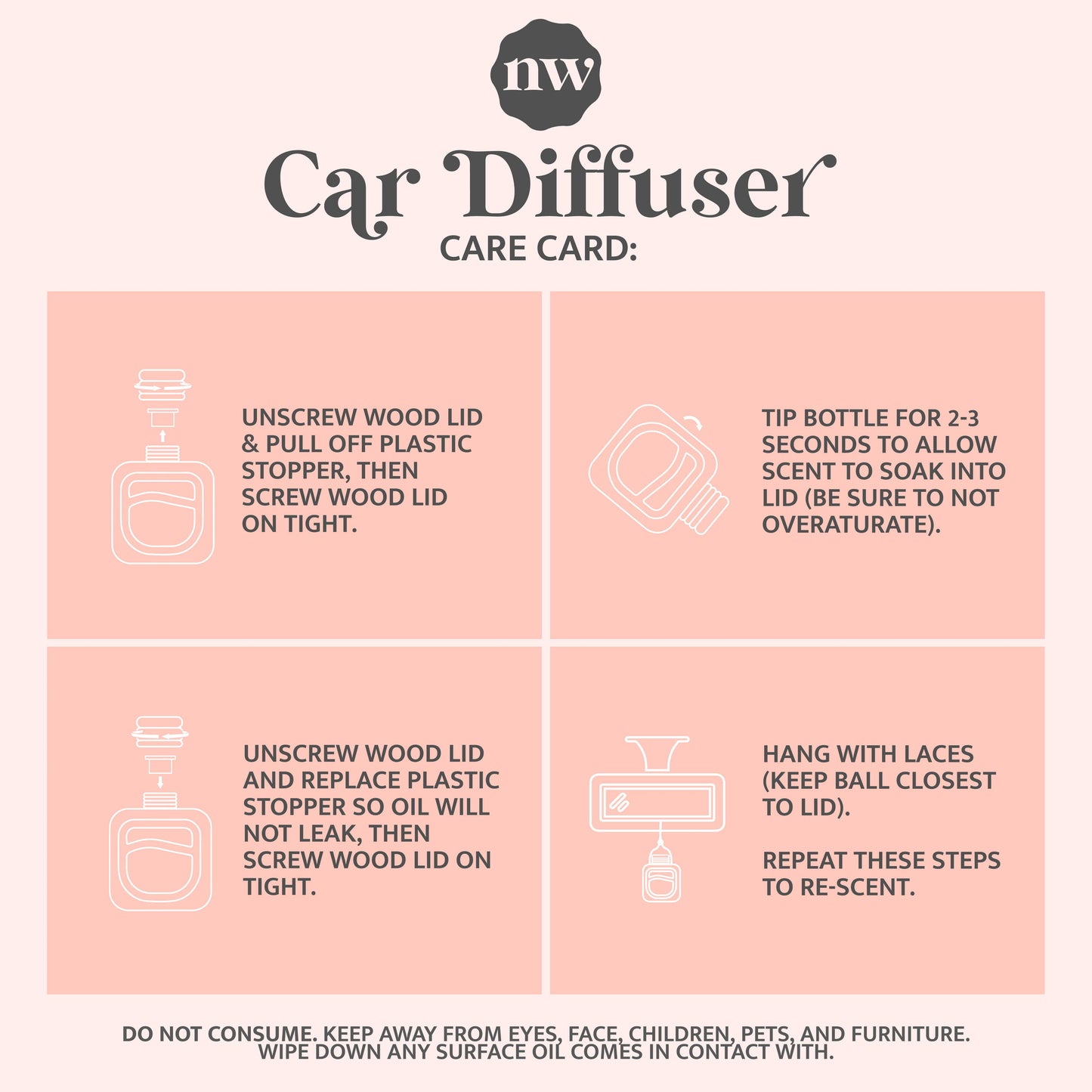 Car Diffusers | Core Scents: No Mylar Bag (You are hanging your product) / Cactus Flowers