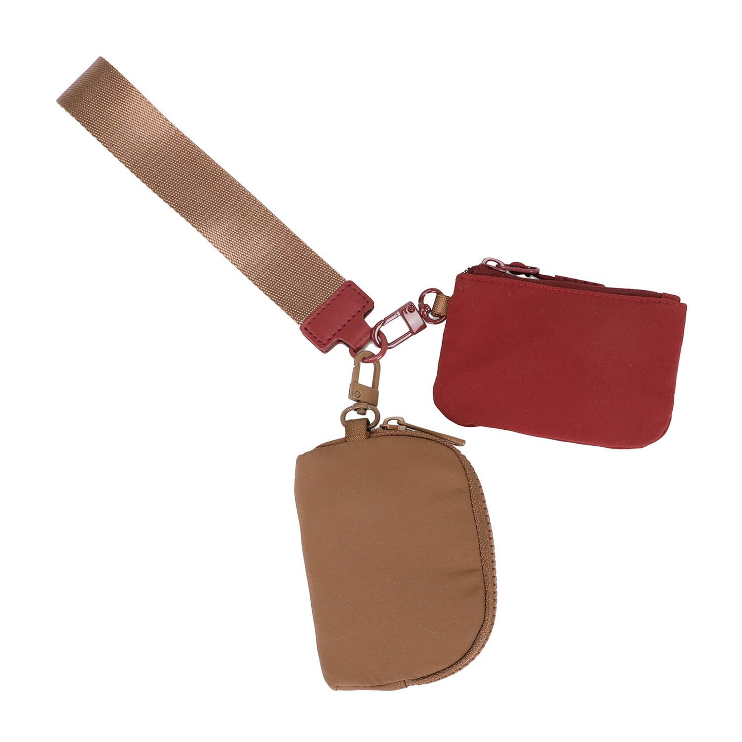 Marisa Alternative Nylon Dual Pouch Wristlet Strap Wallet: Black White Checker
