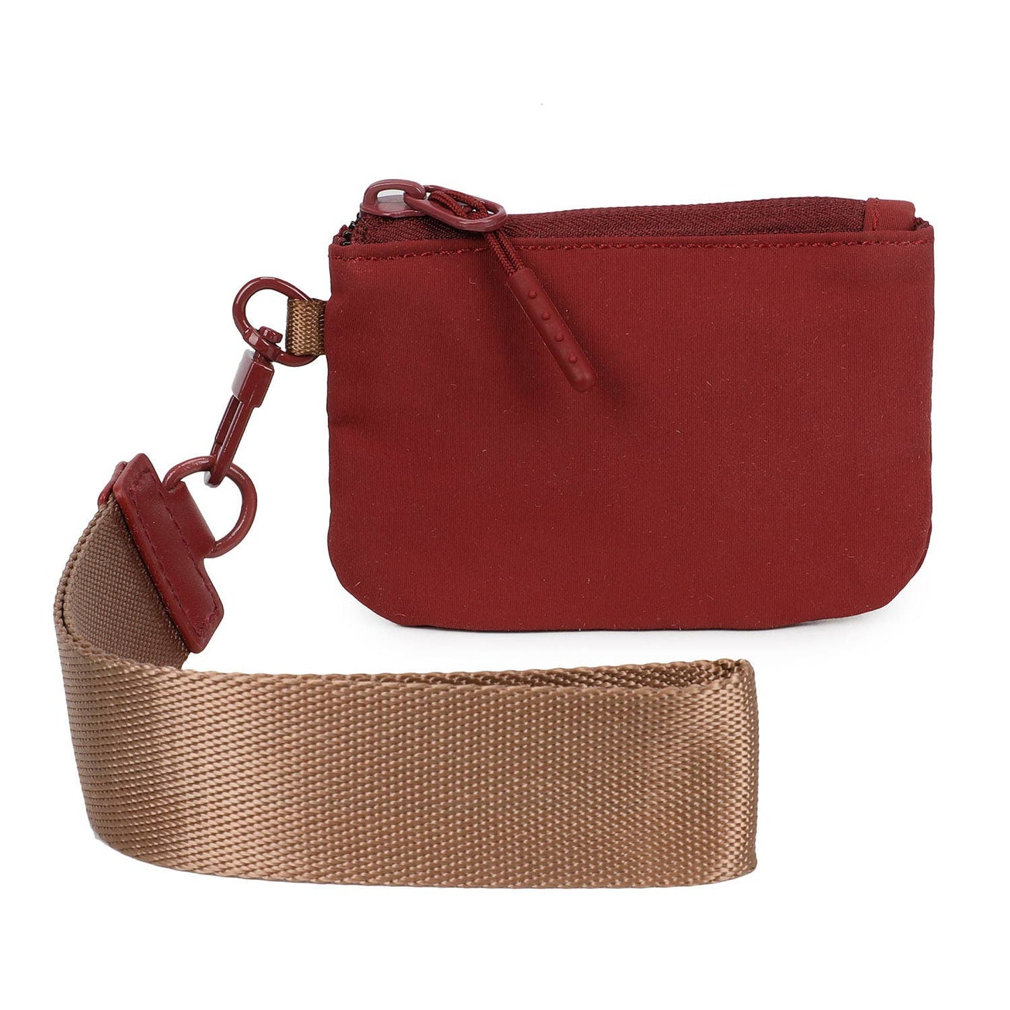 Marisa Alternative Nylon Dual Pouch Wristlet Strap Wallet: Pink and Ivory