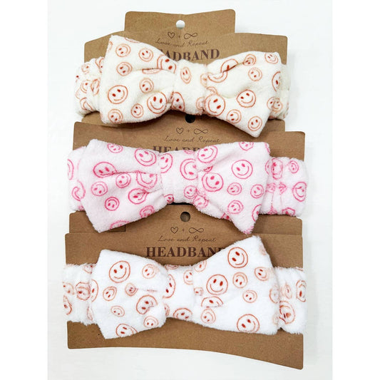 Happy Face Soft Tone Spa Headband: MIX COLOR / ONE(12)