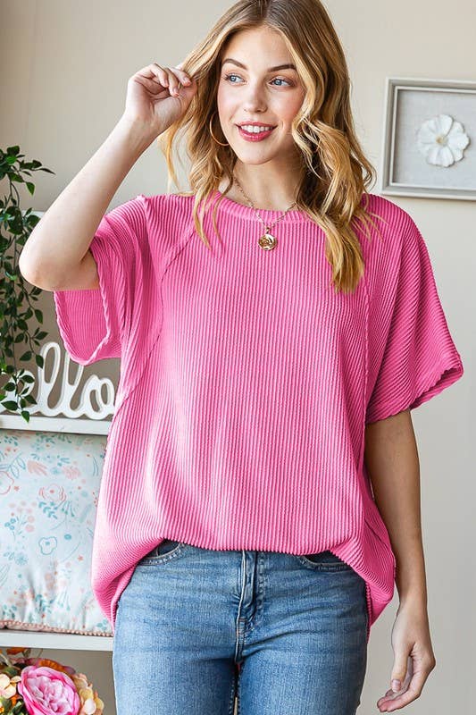 ET7518-10 SOLID URBAN RIBBED TOP: DUSTY LAVENDER / 2-2-2 (S-M-L)